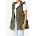 thumbnail image 3 of TheMogan Women's PLUS Drawstring Loose Fit Utility Vest Sleeveless Military Jacket, 3 of 7