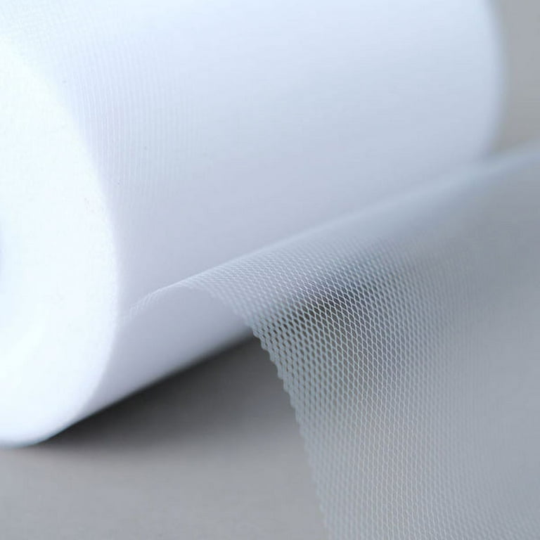 White Glimmer Tulle Ribbon, 6x100 Yards