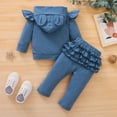 thumbnail image 5 of ibuvkizy Toddler Baby Girl Tank Top Sets Summer Baby Girl Outfits Clothes,Infant Baby Girls Long Sleeve Bear Ear Hoodie Tops+Ruffles Pants Outfits Sets,Gifts for Her, 5 of 9