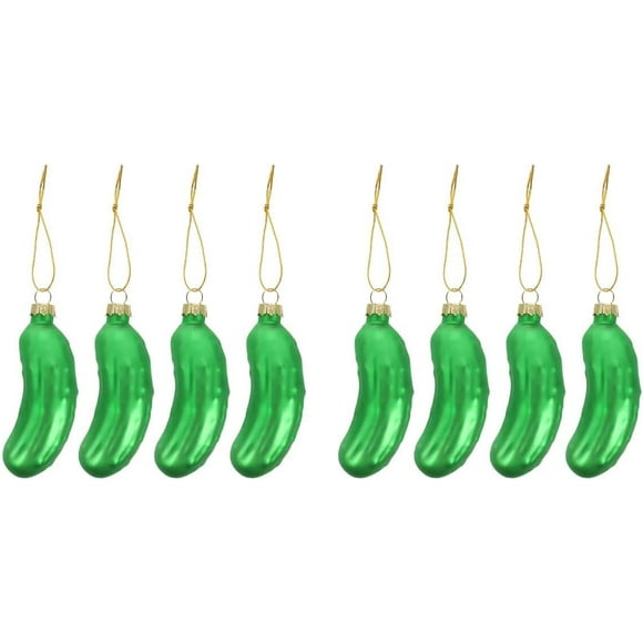 8 Pcs Cucumber Pendant Christmas Tree Pickle Lifelike Pickles Christmas Cucumber Xmas Pickle