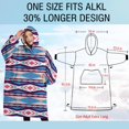 thumbnail image 4 of Oversized Wearable Blanket Hoodie,Pink and Teal Triangular and Rectangular Geometric Boho Sherpa Blanket Hoodie with Super Pockets,Super Warm Fuzzy Pullover for Women & Men, 4 of 6