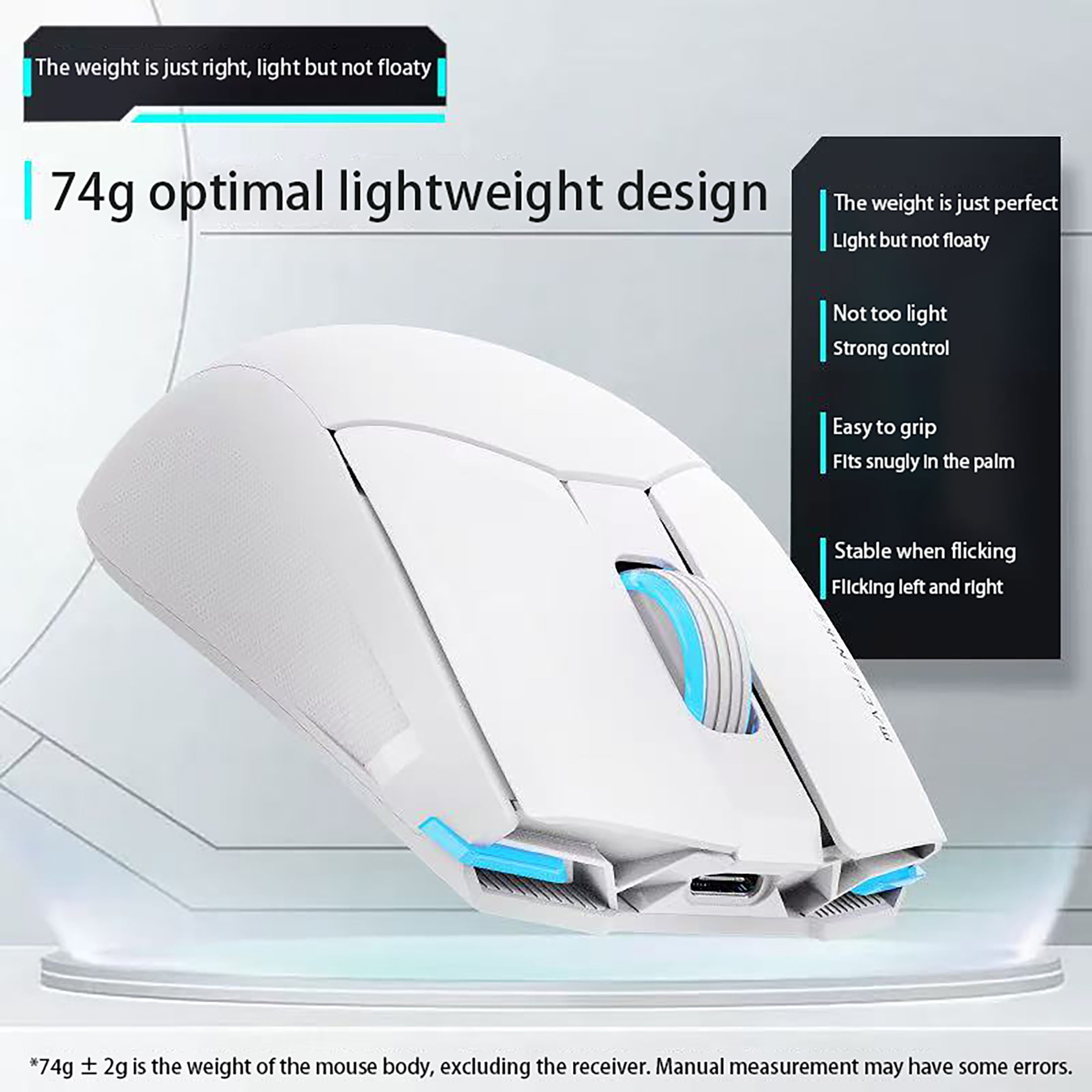 MACHENIKE M7 Pro Wireless Gaming Mouse - PAW3311 Sensor, 1ms Response, 74g Lightweight, 120-Hour Battery, RGB Lighting, Dual-Mode Connectivity