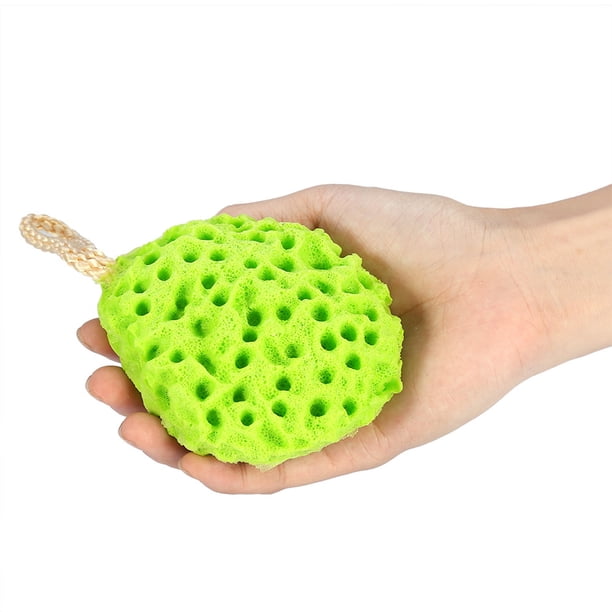 Esponja suave de belleza de 4 colores para ducha, exfoliante, limpiador, bola de baño (verde)