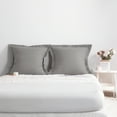 thumbnail image 5 of Super Soft Brushed Microfiber Euro Pillow Shams Set of 2, Machine Washable Square Pillow Cases, 26 x 26 inches, Smoky Gray, 5 of 7