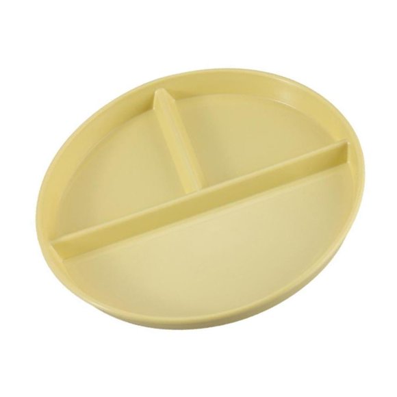 Assiettes Divisées, 3 Compartiments Réutilisables Légers pour Dîner Vaisselle Divisée Formation Enfants Jaune
