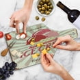 thumbnail image 4 of Ice Cream Cutting Board, Vintage Style Sign Homemade Dessert Best in Town Words Print, Decorative Tempered Glass Cutting and Serving Board, Wine Bottle Shape, Coral Cream Red, by Ambesonne, 4 of 5