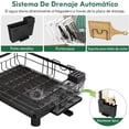 thumbnail image 3 of Escurridor de Trastes Acero Inoxidable de 2 Niveles para Encimera de Cocina con Drenaje, Escurridor de Platos con Soporte para Tazas, Utensilios, Tabla de Cortar y Alfombrilla de Secado, 3 of 3