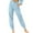 Light Blue 1, variant on OGLCCG Women's High Waisted Capris with Pockets Summer Casual Cotton Linen Knee Length Pants Lightweight Comfy Pants