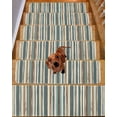 thumbnail image 2 of Boho Vertical Stripes Stair Treads Non Slip for Steps Green Beige Simple Lines 10 Pcs Reusable Adhesive Stair Runner Mats for Dogs Elders Carpet Treads Rugs for Staircase 8x30 In, 2 of 7