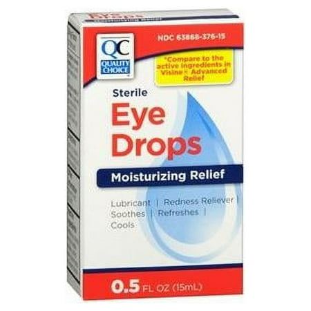 3 Pack Quality Choice Moisturizing Redness Reliever Eye Drops 0.5oz Each