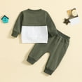 thumbnail image 5 of JSGEK Spring and Fall Toddle Boys and Girls Long Sleeve Sweatshirt Pants Set Comfort Solid Color Relaxed Fit Newborn Outfit Set 2 Piece PocketedSweatpants Suit Soft Regular Fit 2-3 Years Army Green, 5 of 9