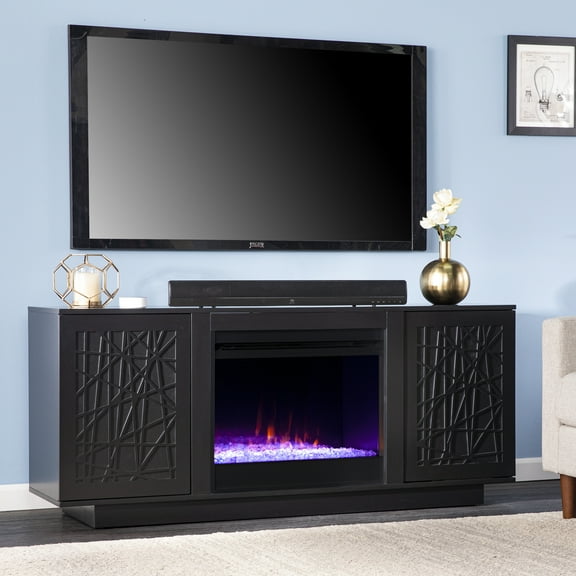 Delgrave Color Changing Fireplace with  Media Storage