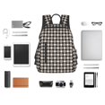 thumbnail image 4 of Honeii Black Plaid Heart Print Lightweight Backpacks,Carry on Backpack,Durable Backpack for School, Work & Travel, 4 of 7