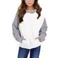 thumbnail image 2 of Ahuyic Girls Boys Blouse Long Sleeve Crewneck Oversized Hooded Pullover for 4-14 Years,11 Years Gray, 2 of 4