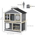 thumbnail image 3 of PawHut 49" Wooden Rabbit Hutch 2 Tier Bunny House Pet Playpen Enclosure for Indoor Outdoor with Slide-out Tray, Ramp, for Rabbits and Small Animals, Grey, 3 of 10