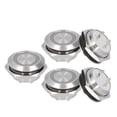 thumbnail image 2 of 5Pcs Momentary Push Button Switch Metal Auto Reset Ultra Thin Waterproof with LED 19mmDC12~24V Yellow, 2 of 5