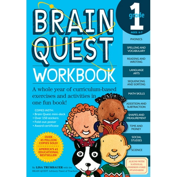 Pre-Owned Brain Quest Workbook: 1st Grade [With Stickers] (Paperback) 0761149147 9780761149149