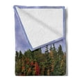 thumbnail image 2 of Lake Soft Flannel Fleece Throw Blanket, Wooden Dock and Island Ablaze in Fall Splendor Ludington State Park in Michigan USA, Cozy Plush for Indoor and Outdoor Use, 70" x 90", Multicolor, by Ambesonne, 2 of 5