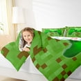 thumbnail image 4 of Homewish 3D Green Gamepad Full Size Comforter Sets for Boys, Cartoon Square Abstract Bedding Comforter Set, Cartoon Building Gamers Reversible Bedding Sets, Breathable Home Decor, 3 Pieces, 4 of 8