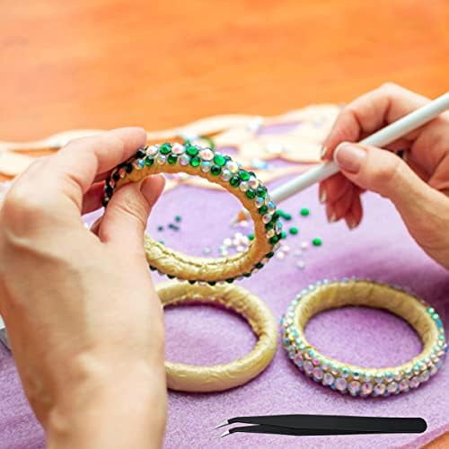 Bedazzler Kit with Rhinestones, Hot Fixed Gems Craft Applicator - Diamond Painting Pen, Wax Pencil, Tweezers, Tray, Cleaning Brush, Picker Rhinestones Crystals for DIY Clothes Shoes