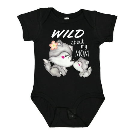 

Inktastic Wild About My Mom- Mother and Baby Wolves Gift Baby Boy or Baby Girl Bodysuit