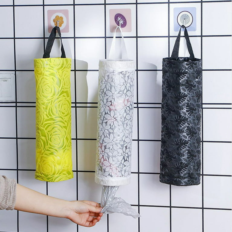 Mosiee Grocery Bag Holder Shopping Plastic Bags Dispenser Wall Mount  Hanging Storage 
