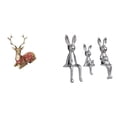 thumbnail image 1 of Escultura De Reno, Conejo Y Alce, Adorno De Mesa, Figura De Ciervo, Estatua, Escritorio Familiar, Centro De Mesa, Decoración De Animales Para Sala De Estar, Oficina, Dormitorio, Armario De, 1 of 8
