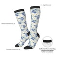 thumbnail image 4 of Xecao Daisies Flowers print thigh-high socks, crafted for both men and women with a stretchy, high-opaque design perfect for daily wear, 4 of 6