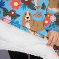 thumbnail image 3 of Oversized Wearable Blanket Hoodie,Basset Hound Dog and Flower Sherpa Blanket Hoodie with Super Pockets,Super Warm Fuzzy Pullover for Women & Men, 3 of 6