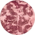 thumbnail image 1 of Ahgly Company Machine Washable Indoor Round Abstract Carnation Pink Area Rugs, 7' Round, 1 of 7