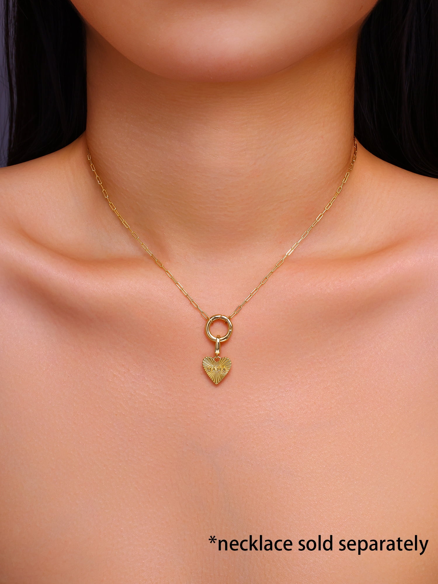Brilliance Fine Jewelry Mama Heart Charm in 14KT Gold Plated Sterling Silver