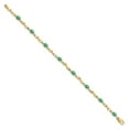 thumbnail image 5 of 14K Yellow Gold Diamond and Emerald Oval Bracelet, 5 of 5