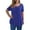 Blue, variant on Fesfesfes Women Plus Size Short Sleeve Tops for Women Fashion Womens Plus Size Lace Pachwork Short Sleeve Round-Neck Casual Tops Blouse Tshirt 12(XXL)