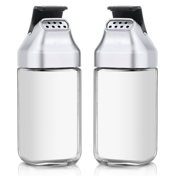 Injueey Paquete de 2 botellas de almacenamiento de condimentos, recipiente para sal, pimienta, botellas, tarro para asar a la parrilla, accesorio para Cocina y Comedor Injueey HA063155-00B