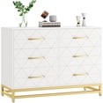 thumbnail image 1 of Ourlova Commode Moderne en Bois à 6 Tiroirs et Coffres pour Garde-Robe Meuble Télé Armoire de Rangement Blanc, 1 of 9