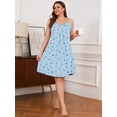thumbnail image 6 of SHOWMALL Sleeveless Nightgowns for Plus Women Sleepwear Wide Strap Sleep Shirt Pleated Scoopneck Lounge Dress with PocketsBlue Starry Moon 3X, 6 of 7