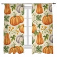 thumbnail image 7 of Sheer Curtains 63 inches Long 2 Panels Set Retro Fall Pumpkin Sunflower Farm Linen Texture Tiers Sheers Rod Pocket Small Window Short Curtains for Kitchen Cafe, Each 52" W x 63" L, 7 of 7