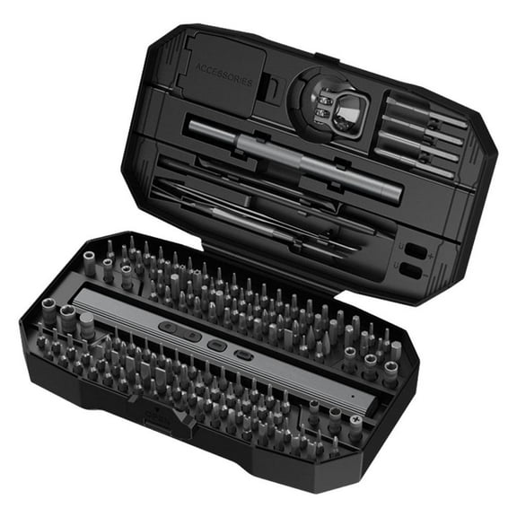 153-in-1 Mini Electric Screwdriver Set – Small Electric Screwdriver, Cordless Precision Screwdriver with 140 Magnetic Bits, 3 Torque Settings, LED Light, 650mAh Battery, Repair Tool Kit for PC, Phone