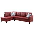 thumbnail image 2 of Hommoo Faux Leather Modern Sectional Sofa, Living Room Furniture Sets,L Shaped 4-Seat Couch Sofa Set for Home, Apartment, Dorm, 16'' Back Height, Red(No Ottomans), 2 of 7