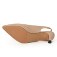 thumbnail image 5 of kkdom Women Slingback Heels Pumps Kitten Low heels Pointed Toe Beige Size 10, 5 of 6