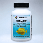 Thomas Labs Fish Zole (Metronidazole) Antibacterial and Antiprotozoal Fish Antibiotic Medication, 100 Count (250 mg. ea.)