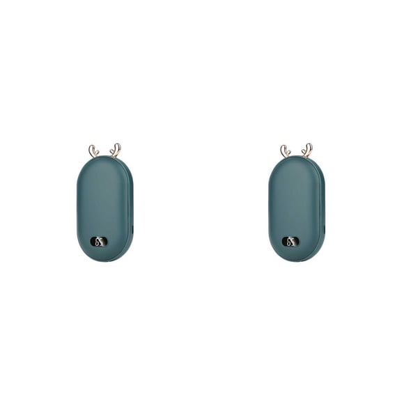 Naiovety Calentador de manos eléctrico Recargable Portátil Calentador de calor ajustable Banco de energía móvil al aire libre Calentamiento digital verde 2piezas