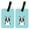Blue, variant on Pair Of Checkerboard Pink Boston Terrier Luggage Tags