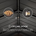 thumbnail image 4 of Sunjoy 11x13 ft. Hardtop Gazebo Outdoor Galvanized Steel Gazebo w/ Metal Gable Roof and Movable Ceiling Hook, Suitable for Patio & Backyard, Black, 4 of 9