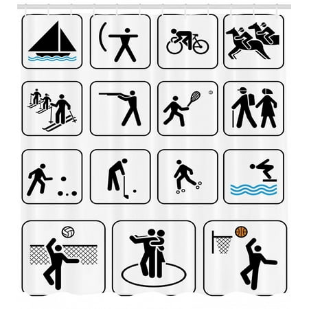Olympics Shower Curtain Sports Competition Games Signs Dancing