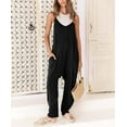 thumbnail image 2 of Jumpsuits for Women Casual Summer Overalls Sleeveless Spaghetti Strap Romper Jumpers Trendy Beach Vacation Outfits, 2 of 4