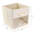 thumbnail image 4 of REGALWOVEN Set of 3 Storage Cube, Fabric Storage Bin with Handle for Shelves Closet, Collapsible Storage Basket for Organizing Clothes Beige 10.6*10.6*11in, 4 of 6