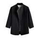 thumbnail image 2 of Playera Elvqul Caballero Negro de Color Sólido Manga Corta Economicas Con Bolsillos Botones Cuello Mao, 2 of 4
