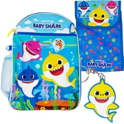 Baby Shark Blue Kids Backpack with Lunch Bag 5-Piece Set