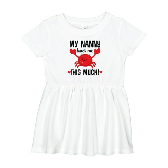 Inktastic Nanny Loves Me Grandson Girls Baby Dress